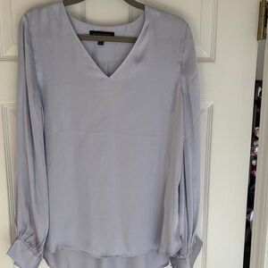 Banana Republic Lavender V-Neck Long-Sleeve Blouse